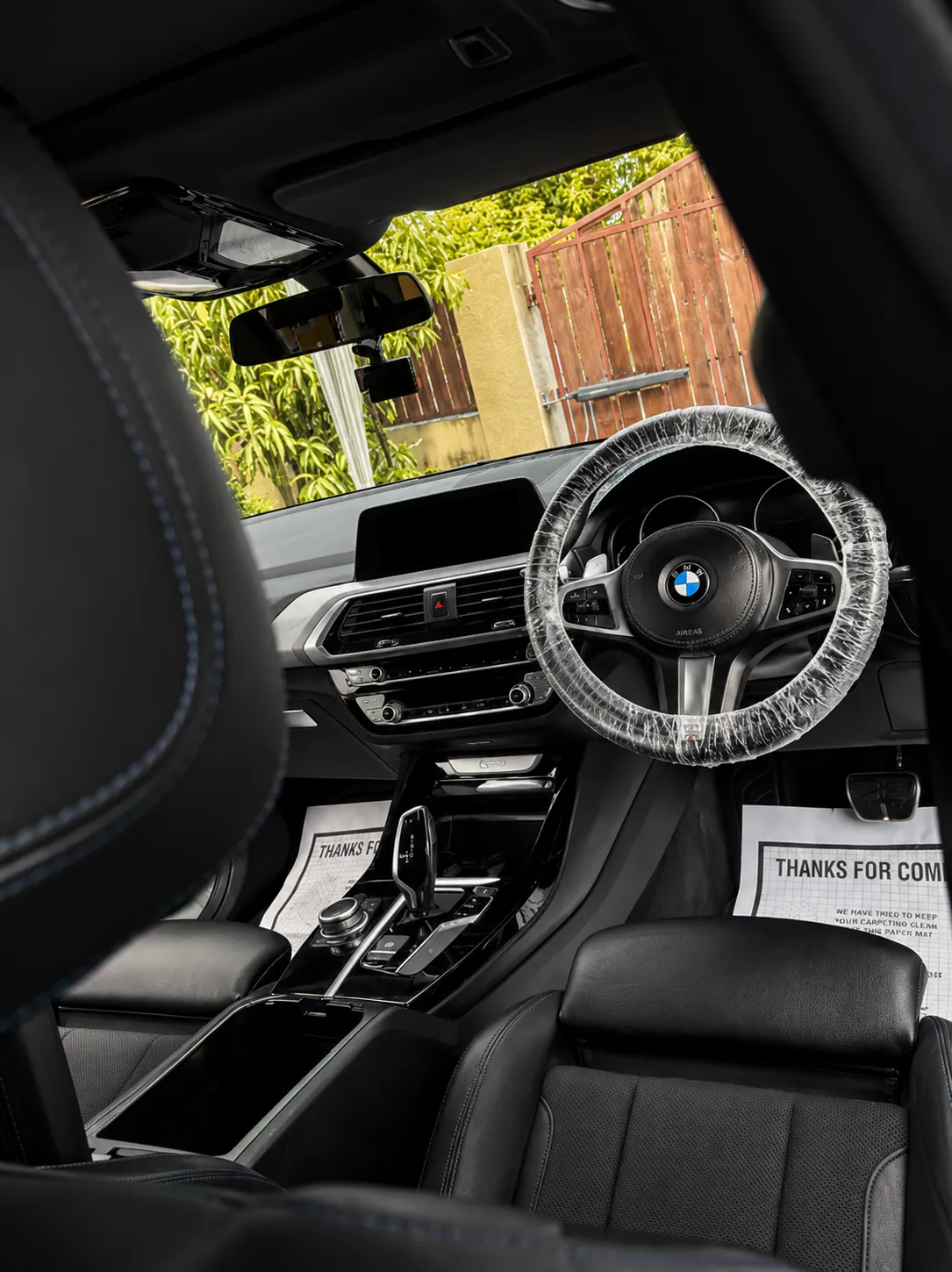 BMW black interior detailed and protected